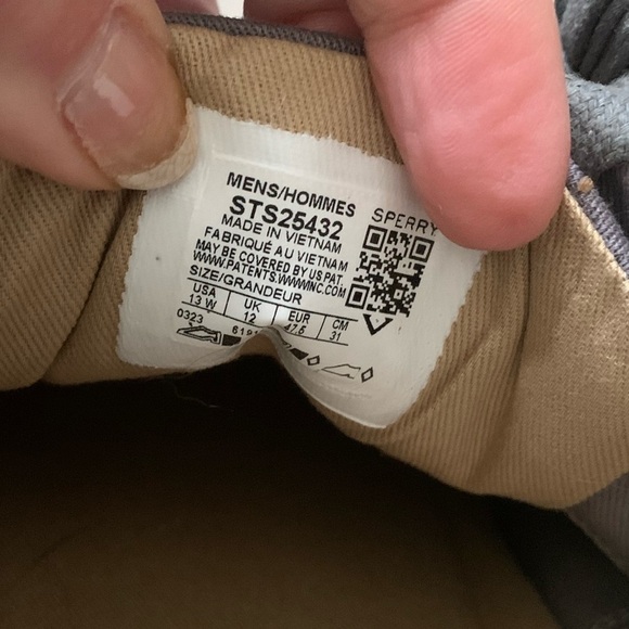 Sperry Shoes Men's size 13 Striper 2 SeaCycled Grey Boatshoes Lace Up Gray Water - Picture 5 of 9